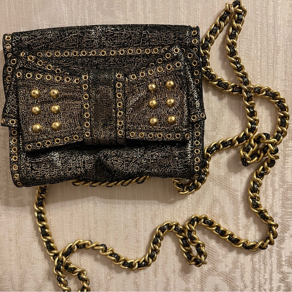 Rebecca Minkoff Black and Gold Crossbody Bag
